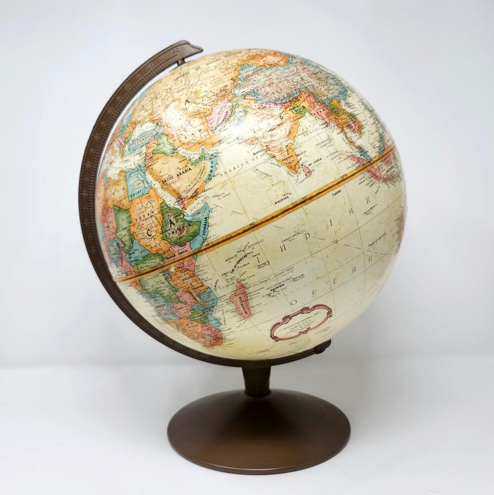Vintage Replogle World Classic Globe 1980s Eagle Cartouche
